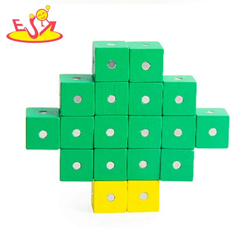 2020 high quality children educational wooden magnetic building blocks for wholesale W13A206