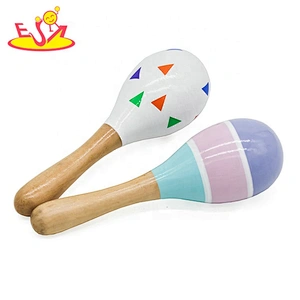 Most popular educational wooden playing maracas for kids W07I149