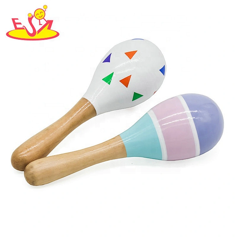 Most popular educational wooden playing maracas for kids W07I149