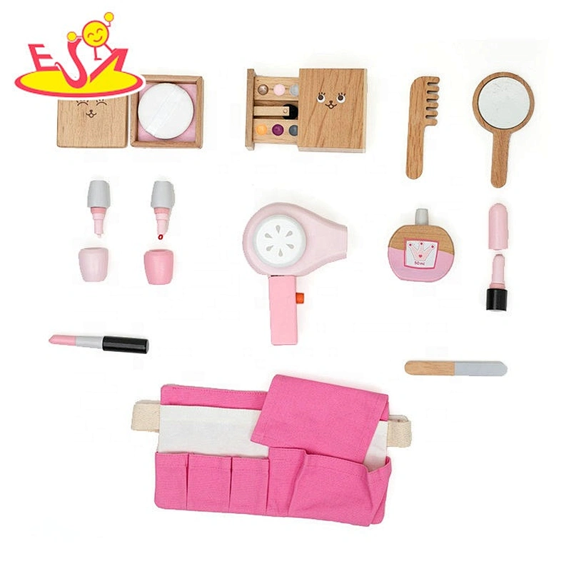 2020 New released pink wooden pretend makeup set for girls W10D272