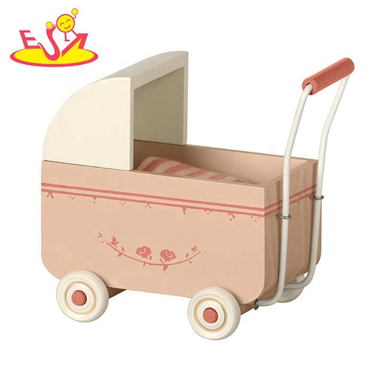 2020 New design pink wooden baby push along walker for wholesale W16E152