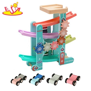 Top sale funny wooden race track toy for toddlers W04E095
