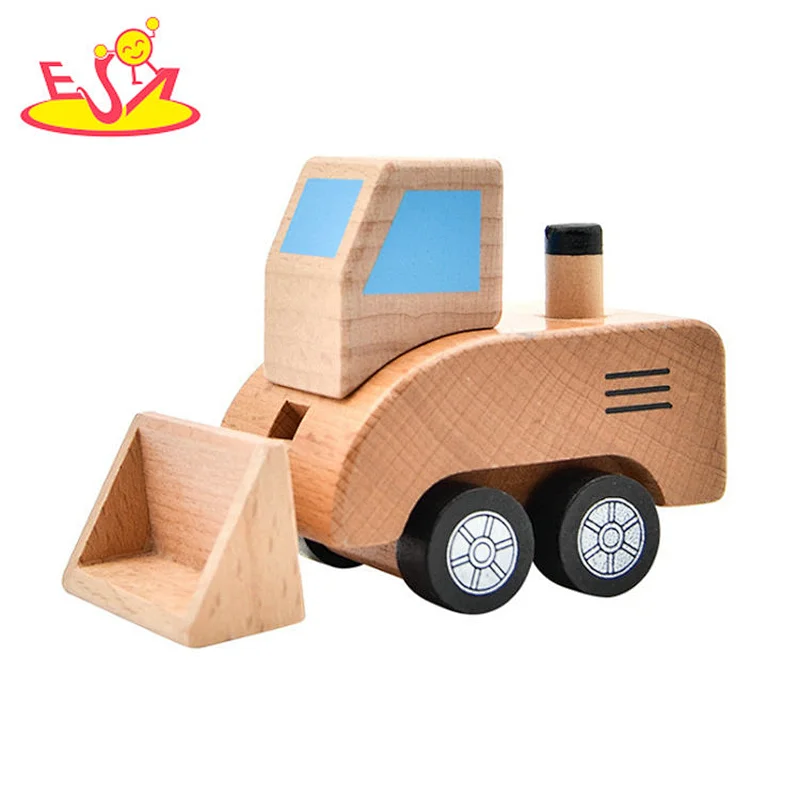 factory wooden digger truck toys, kids favourite mini digger truck excavator toy W04A464