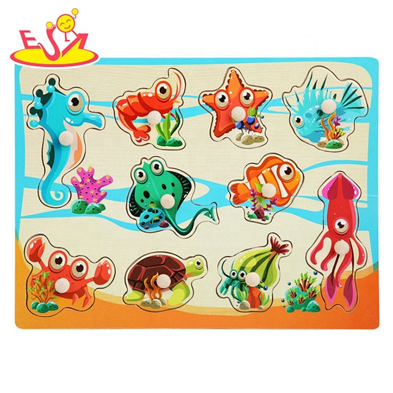 2020 most popular animal wooden shape puzzle for toddlers W14M206
