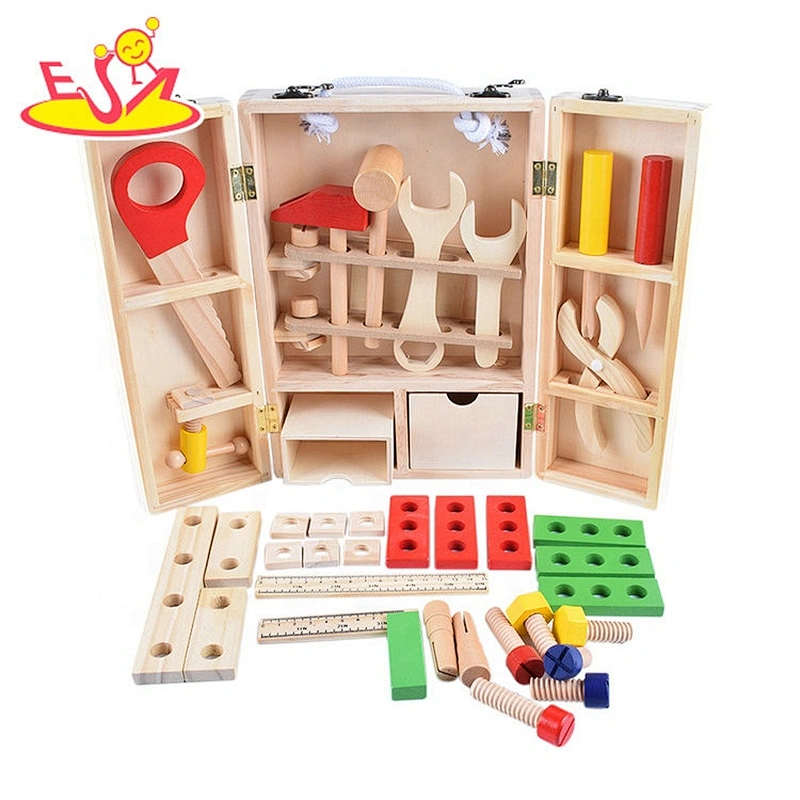 2020 Top sale educational wooden drill and learn toolbox toy for kids W03D126