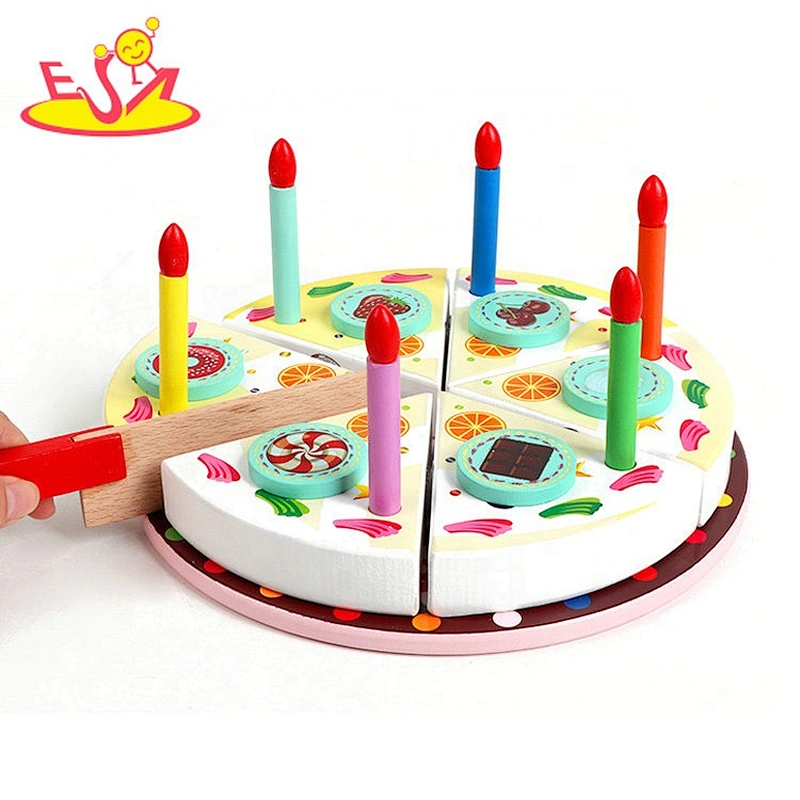 2020 most popular kids cake wooden cutting toy with candles W10B337