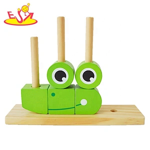 2020 New arrival educational wooden animal shape blocks for kids W13D268