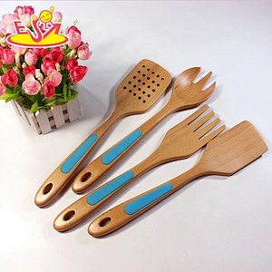 Most popular blue wooden spatula set for kids W02B011