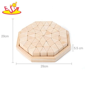 2020 New arrival 72PCS preschool wooden shape blocks for kids W13A209B