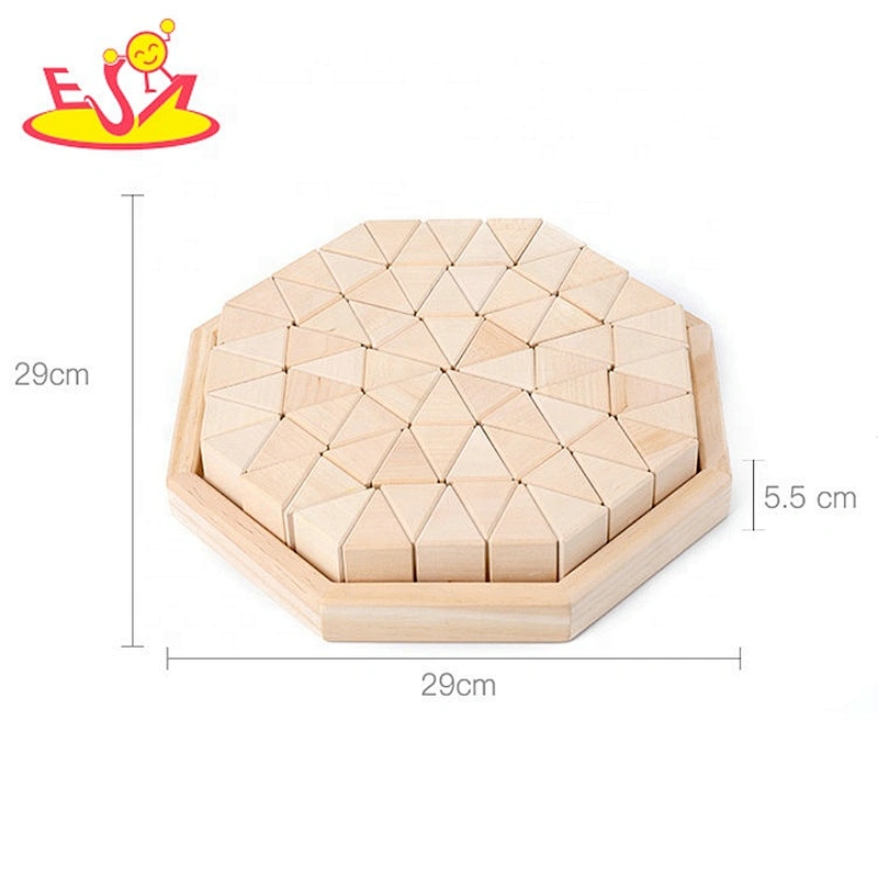 2020 New arrival 72PCS preschool wooden shape blocks for kids W13A209B