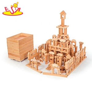 2020 high quality 398 pcs kids wooden outdoor building blocks for family W01D050