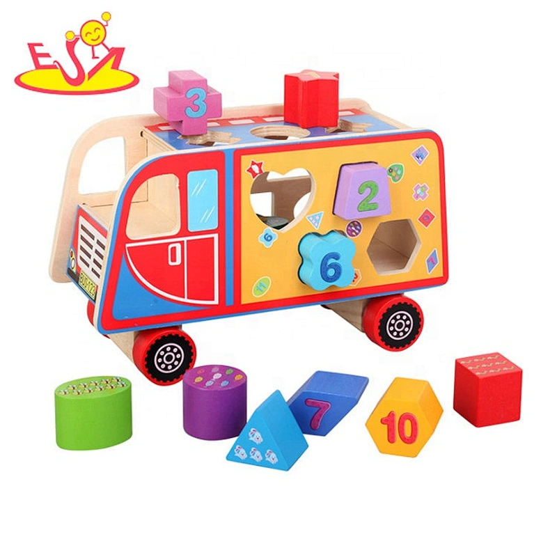 New arrival educational wooden shape sorter truck for kids W04A472