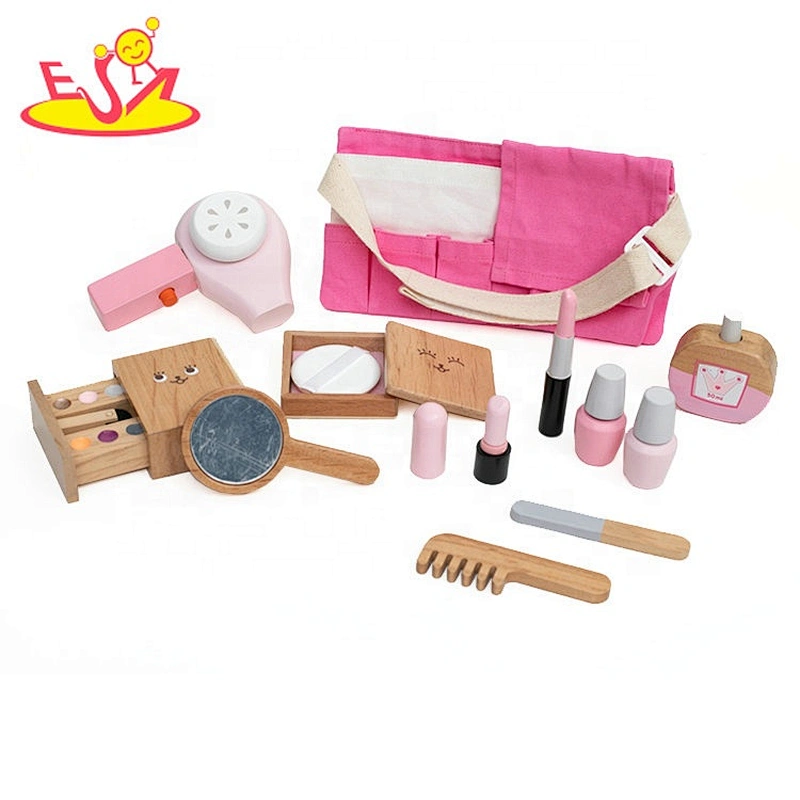 2020 New released pretend play wooden toy makeup set for kids W10D276