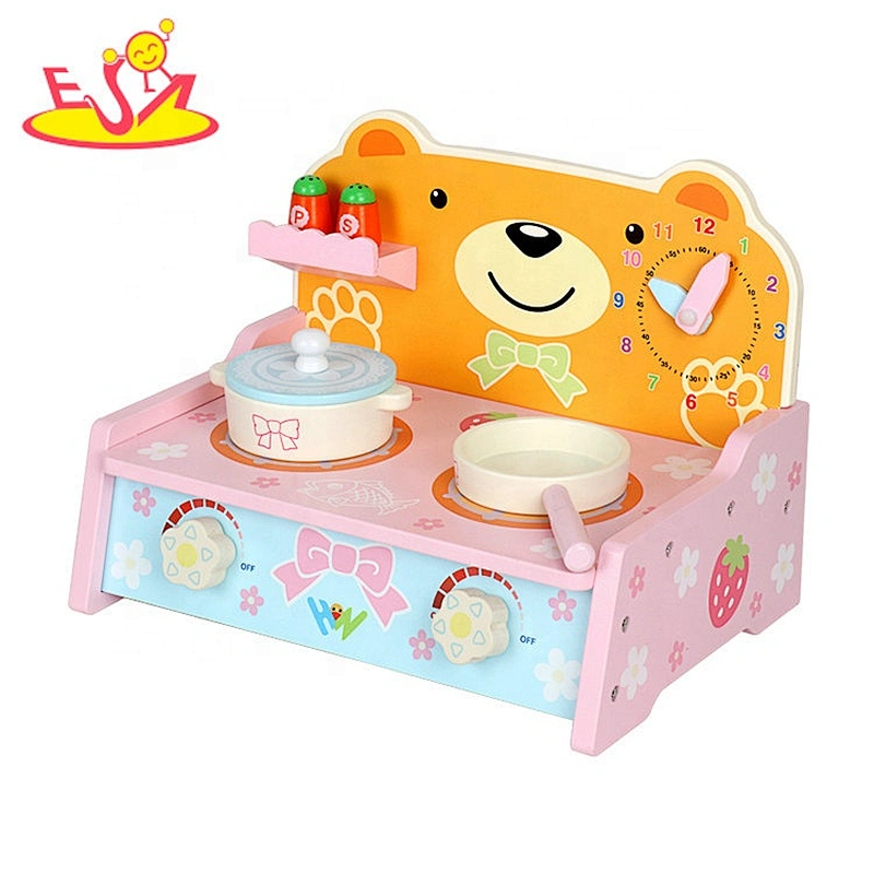 2020 New released children mini wooden role play kitchen with accessories W10C520