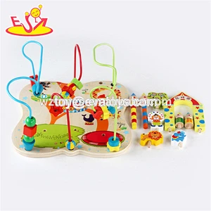 Wholesale best kids wooden elephant toy bead car W11B149