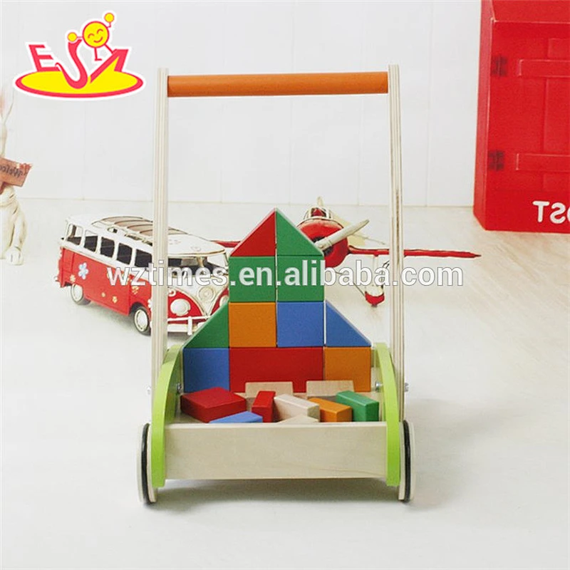 Wholesale cheap toy set wooden baby walkers for boys W16E066