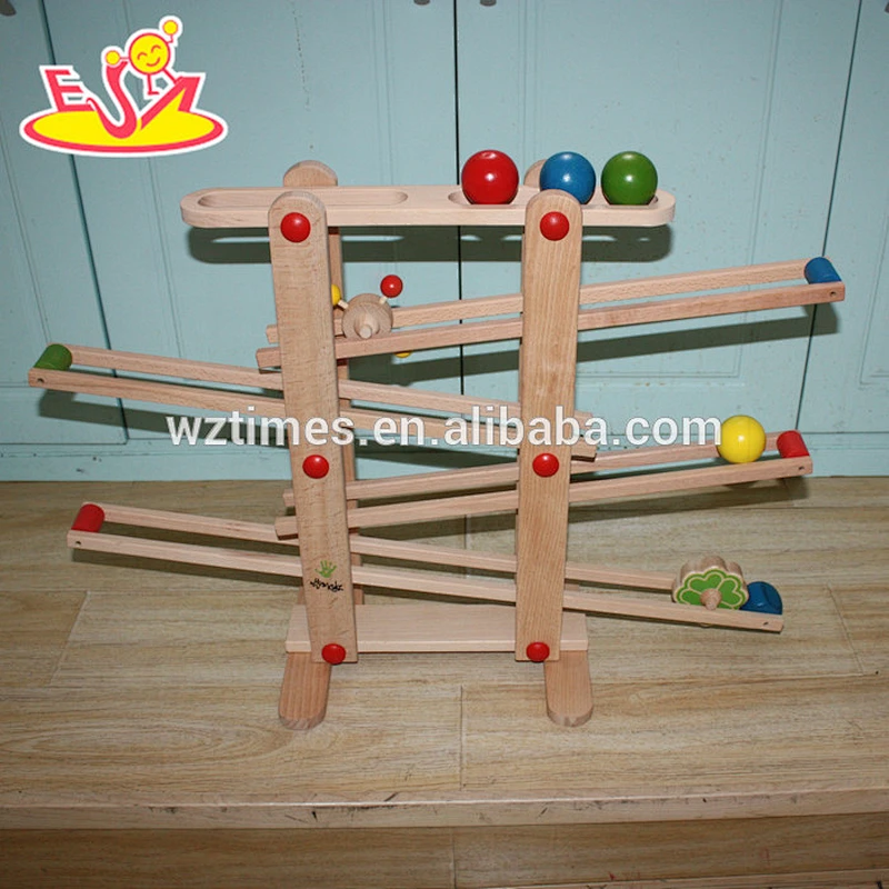 wholesale kids wooden rail toy funny baby wooden rail toy for preschool W04E002