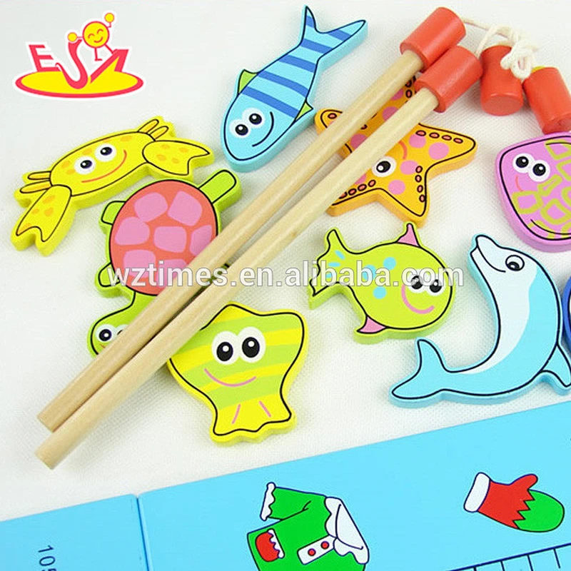 wholesale kids wooden magnetic fish toy children wooden magnetic fish toy W01A088