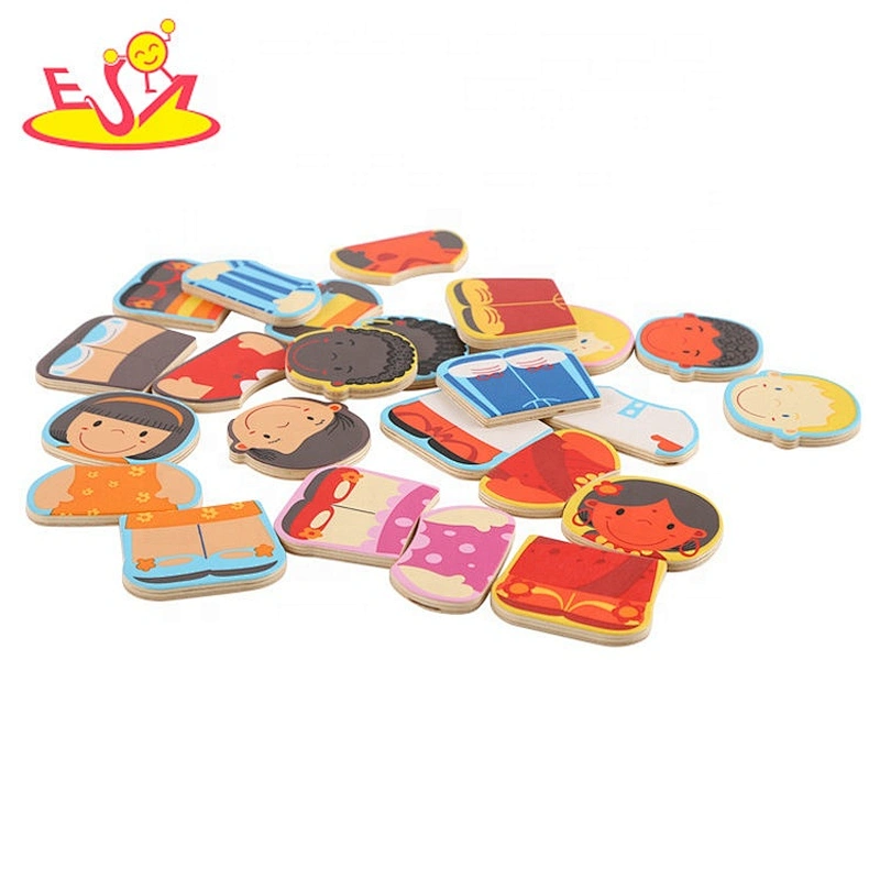 Customize preschool wooden human body puzzle for toddlers W14D116