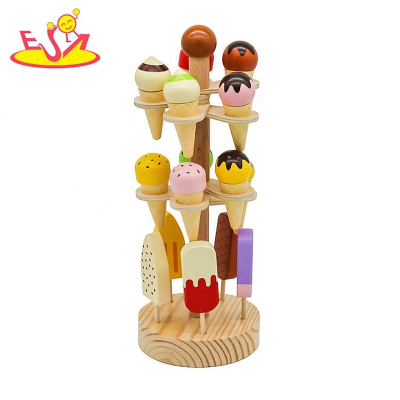 2020 Top sale simulation wooden pretend play ice cream set for children W10B339