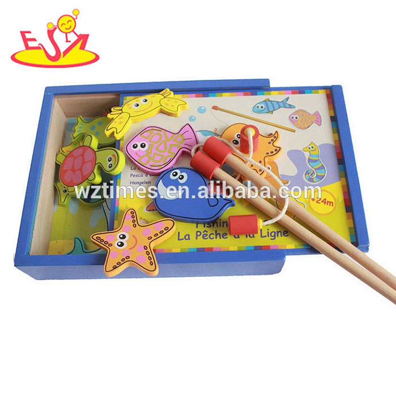 wholesale kids wooden magnetic fish toy children wooden magnetic fish toy W01A088
