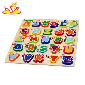 wholesale toy ready To Ship educational wooden animal alphabet puzzle for toddlers W14B113
