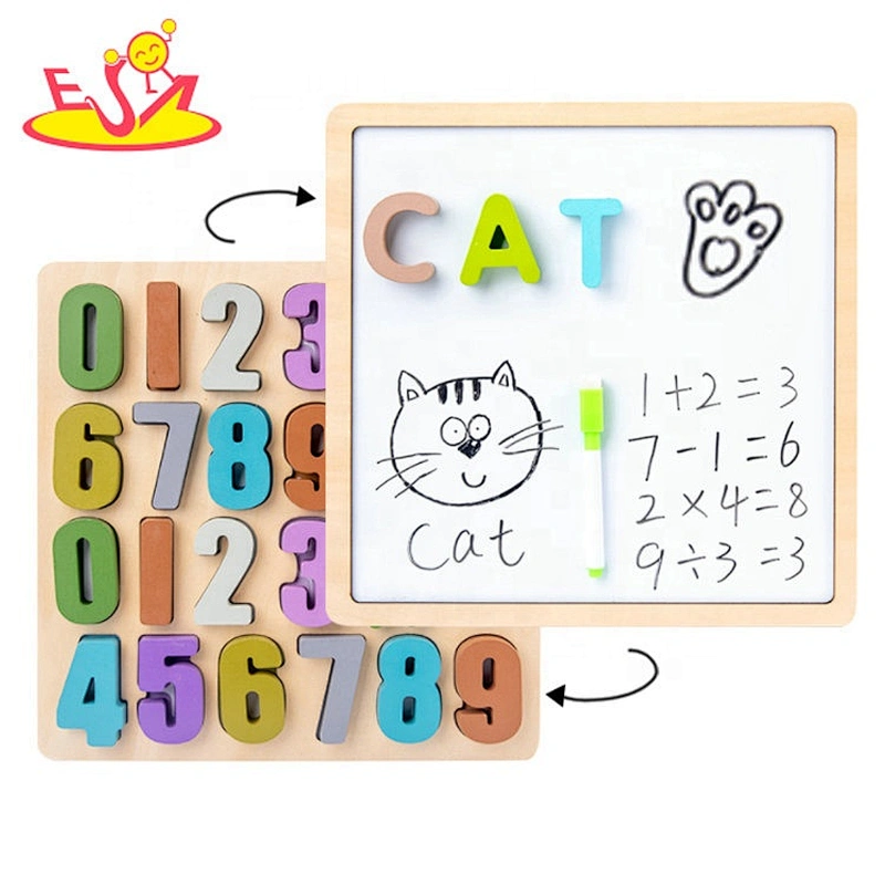 Customize preschool wooden number puzzle board for toddlers W14B121