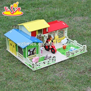 2018 juguetes de granja de madera para niños al por mayor juguetes de granja de madera de moda superior W06A167