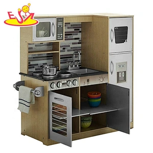 2019 New design kids large wooden toy kitchen play set for pretend cooking W10C458B