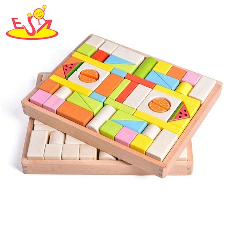 2020 wholesale children wooden shape blocks with box W13A215A