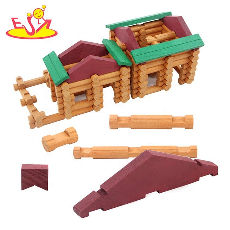 wholesale educational wooden build house toy for kids W14G050
