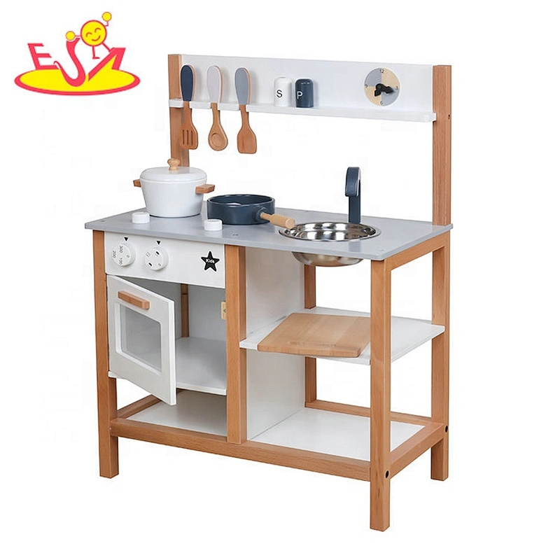 2019 New arrival children pretend play wooden kitchen set for girls W10C402