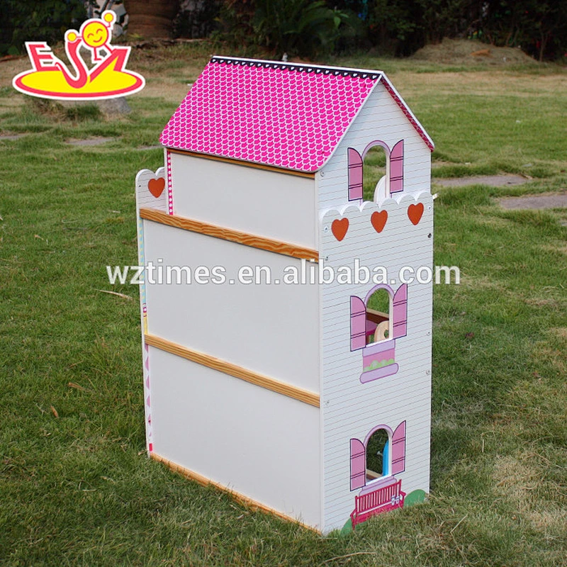 wholesale top fashion girls wooden miniature doll house for sale W06A163