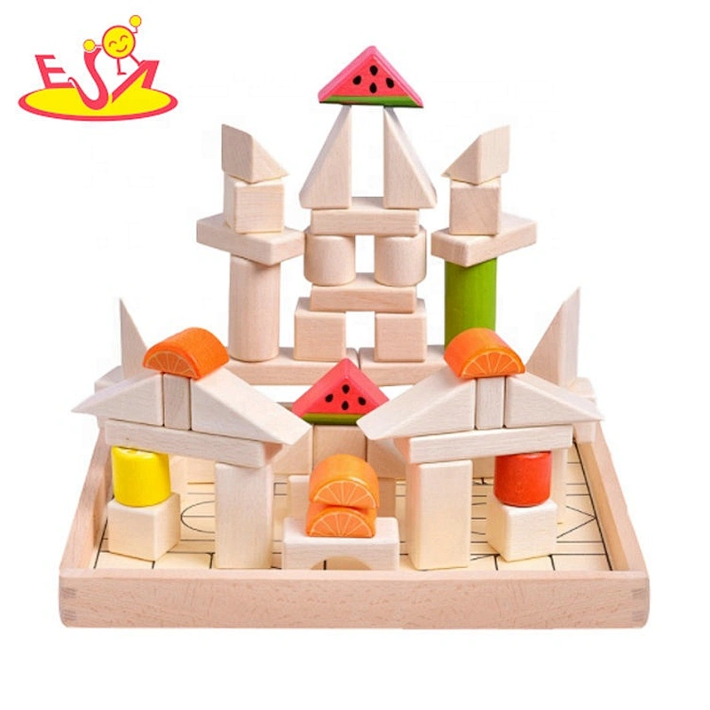 2020 wholesale children wooden shape blocks with box W13A215A