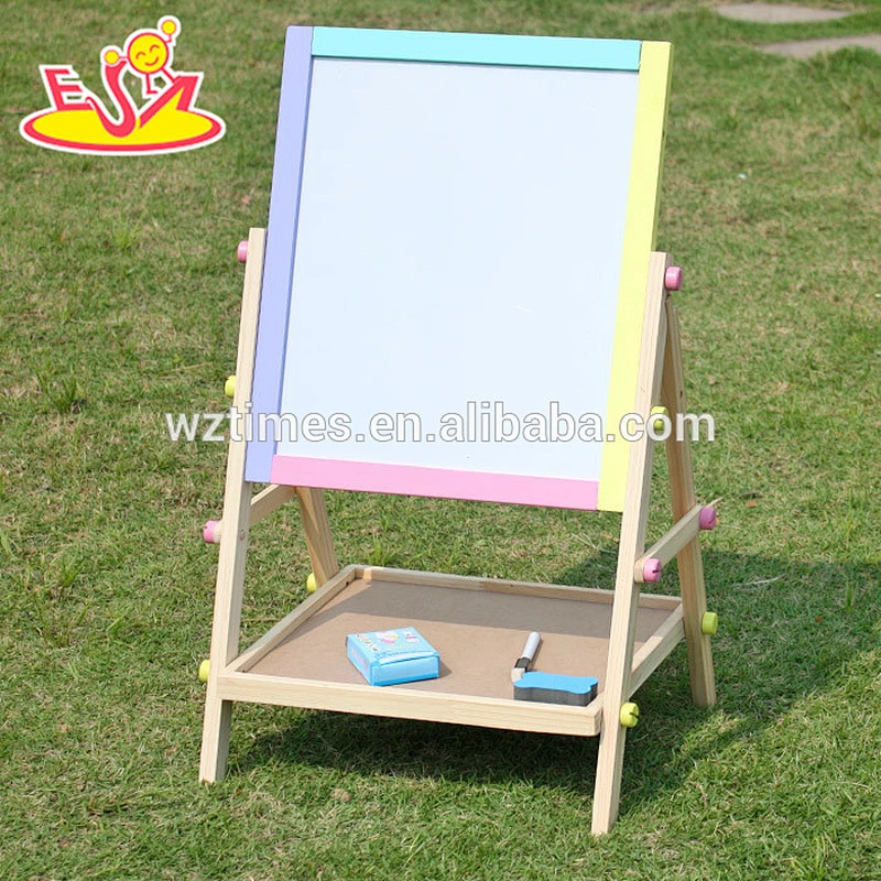 wholesale hottest sale double sided wooden toddler drawing board for baby W12B048B