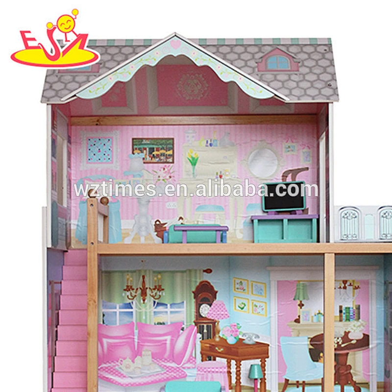 Wholesale creative commission wooden miniature dollhouse toy for children W06A247