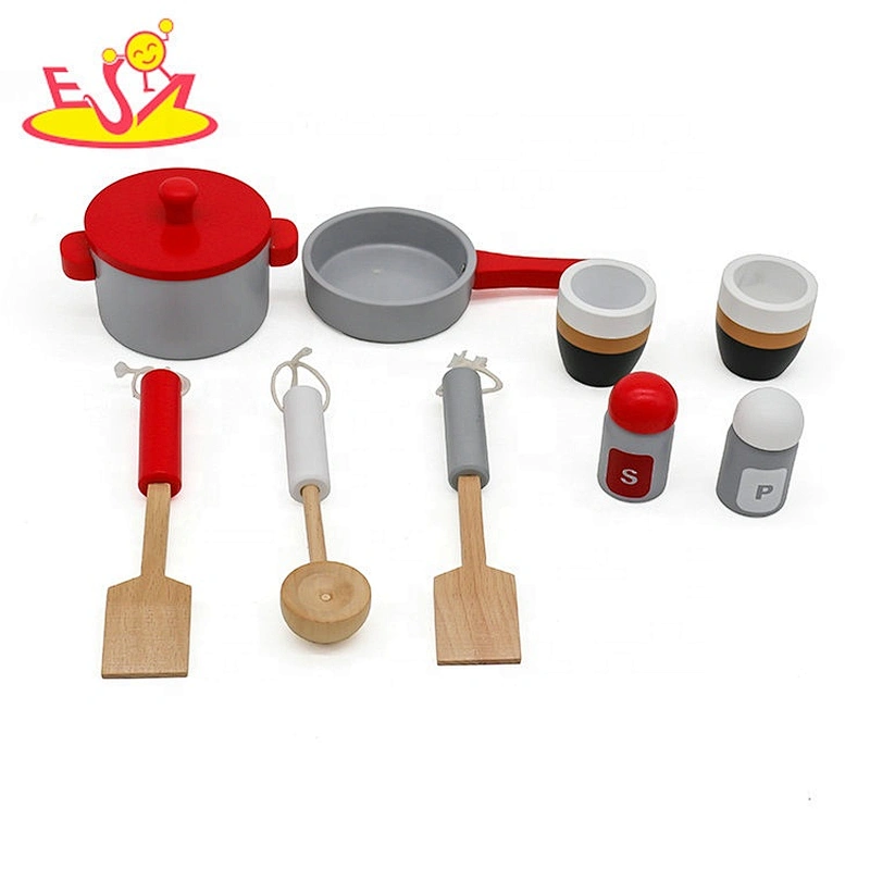 2019 New arrival big kids wooden play kitchen set with sounds W10C467