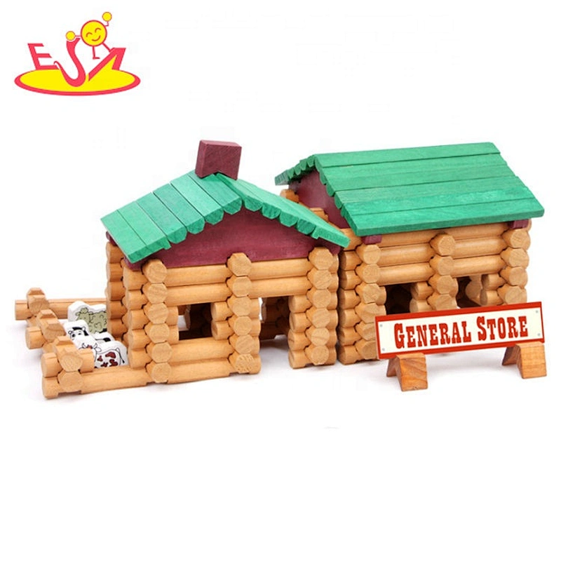 wholesale educational wooden build house toy for kids W14G050