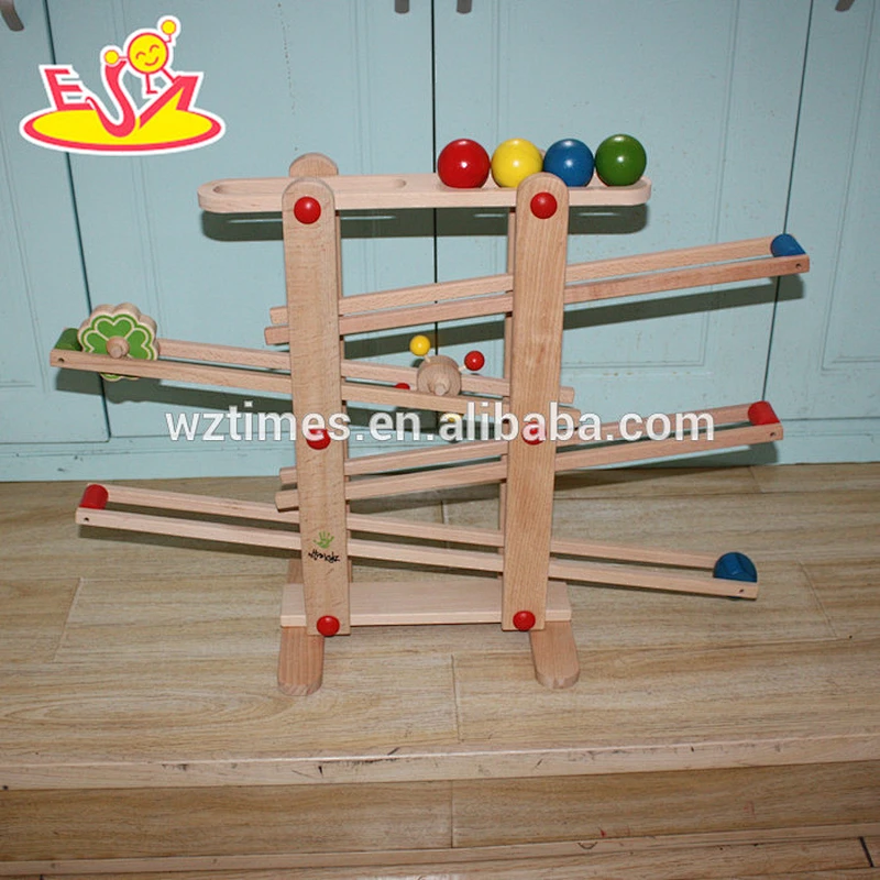 wholesale kids wooden rail toy funny baby wooden rail toy for preschool W04E002