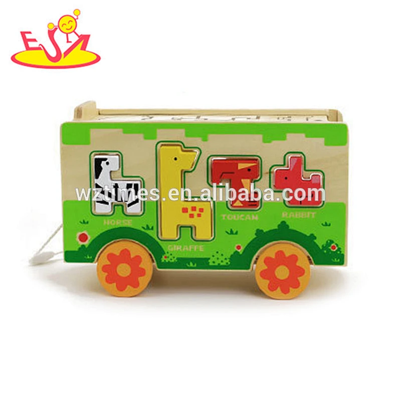 wholesale kids wooden toy animal building blocks for education W05C066