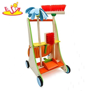 Best sale pretend play toys wooden kids cleaning set for wholesale W10D200