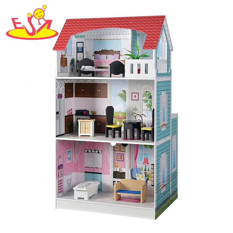 2020 high quality preschool small wooden toy houses for children W06A396
