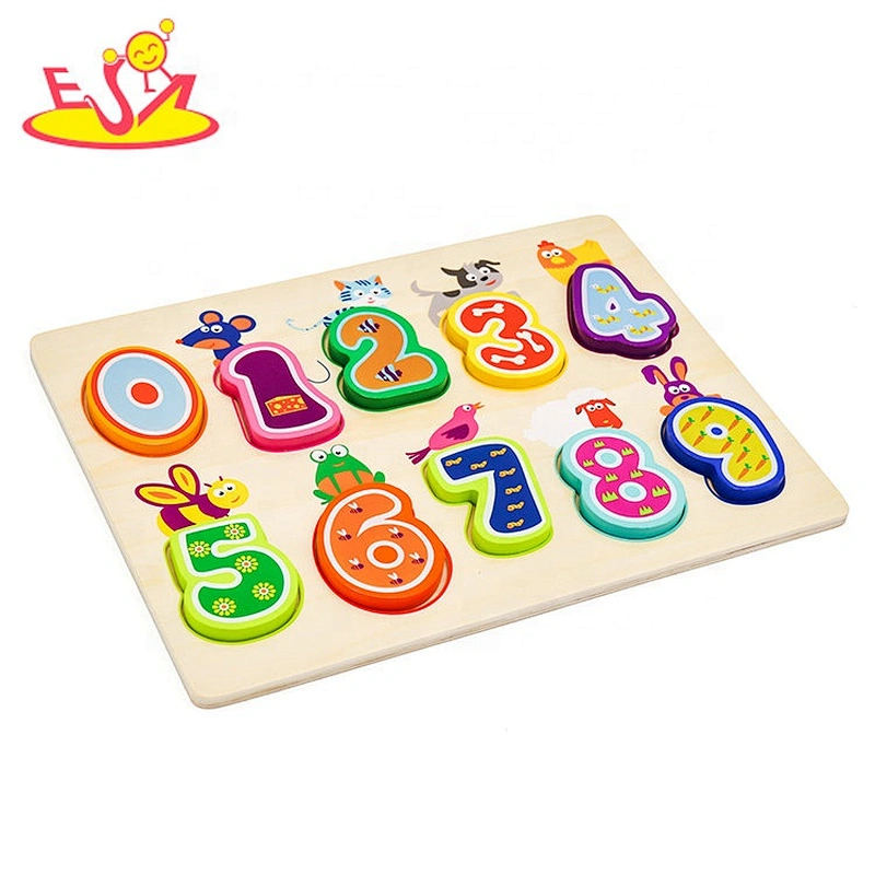 2019 Superseptember best 2 in 1 alphabet & number wooden animal puzzle games for kids W14B114