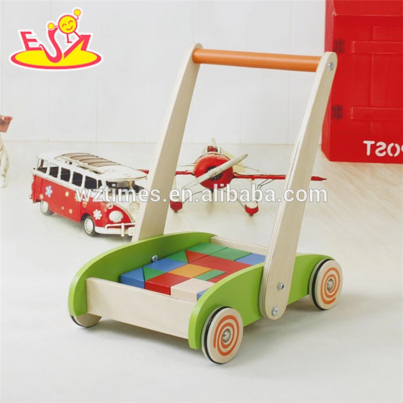 Wholesale cheap toy set wooden baby walkers for boys W16E066