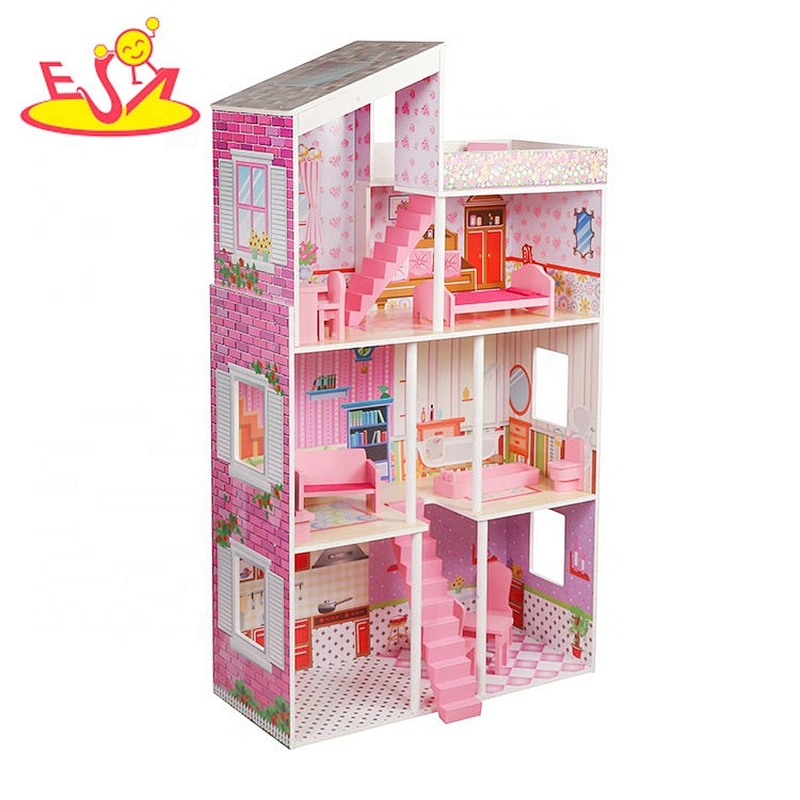 2020 New released kids wooden majestic mansion dollhouse for pretend W06A382