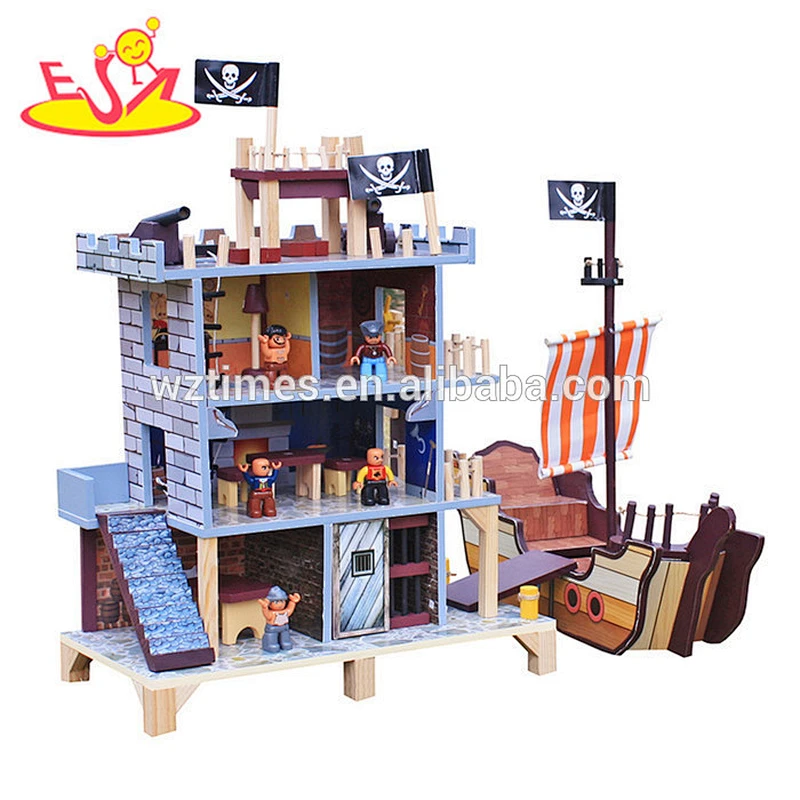 wholesale pretend play pirate dollhouse for kids W06A162