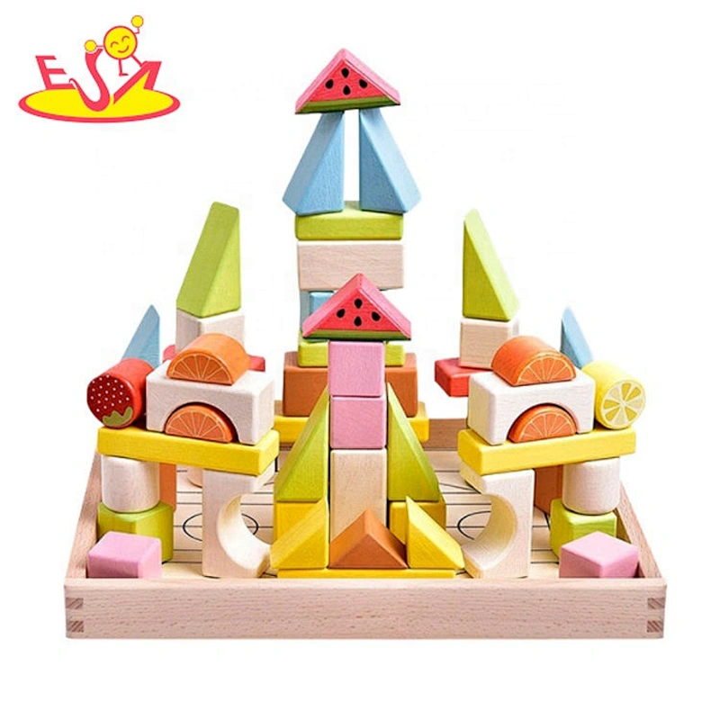 2020 wholesale kids wooden building blocks with box W13A215B