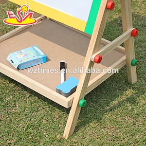 wholesale hottest sale double sided wooden toddler drawing board for baby W12B048B