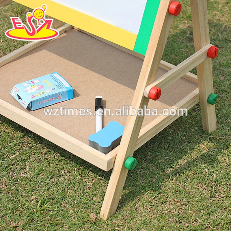 wholesale hottest sale double sided wooden toddler drawing board for baby W12B048B