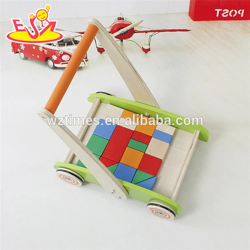 Wholesale cheap toy set wooden baby walkers for boys W16E066